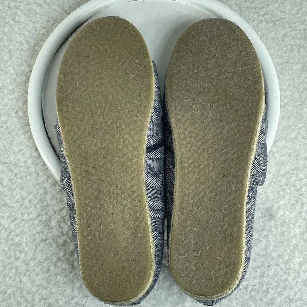 Nautica Shoes Womens 6.5 Blue Canvas Plated Fiber Sole Espadrilles Flats SlipOn